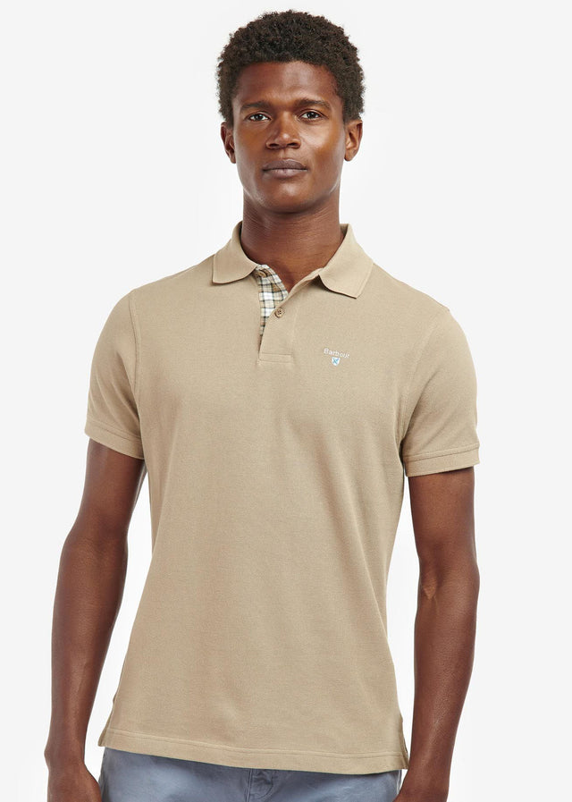 Barbour Polo's Tartan pique polo - washed stone