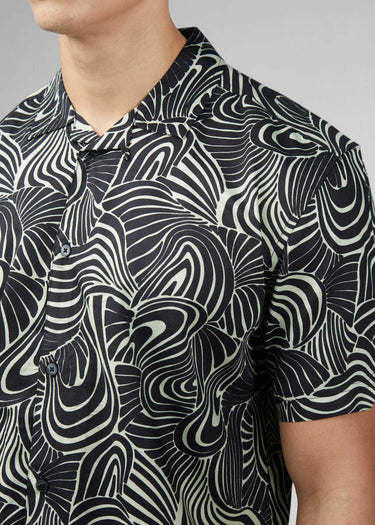 Ben Sherman Overhemden Psychadelic swirl print - mint