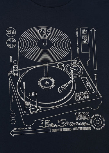 Ben Sherman T-shirts Linear record player - dark navy