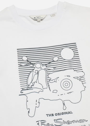 Ben Sherman T-shirts Summer scooter tee - white
