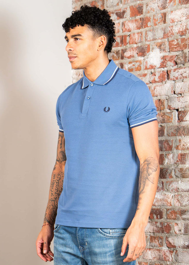 Fred Perry Polo's Twin tipped fred perry shirt - ace blue snow white tennis blue