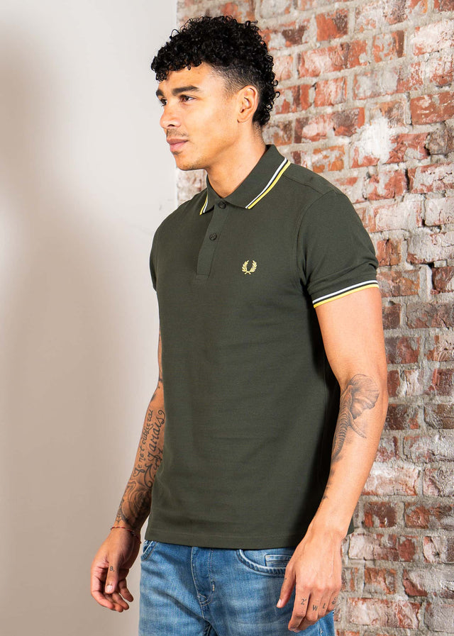 Fred Perry Polo's Twin tipped fred perry shirt - hunting green light ice lenom barley
