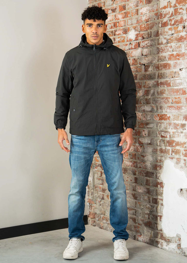 Lyle & Scott Jassen Zip through hooded jacket - gunmetal