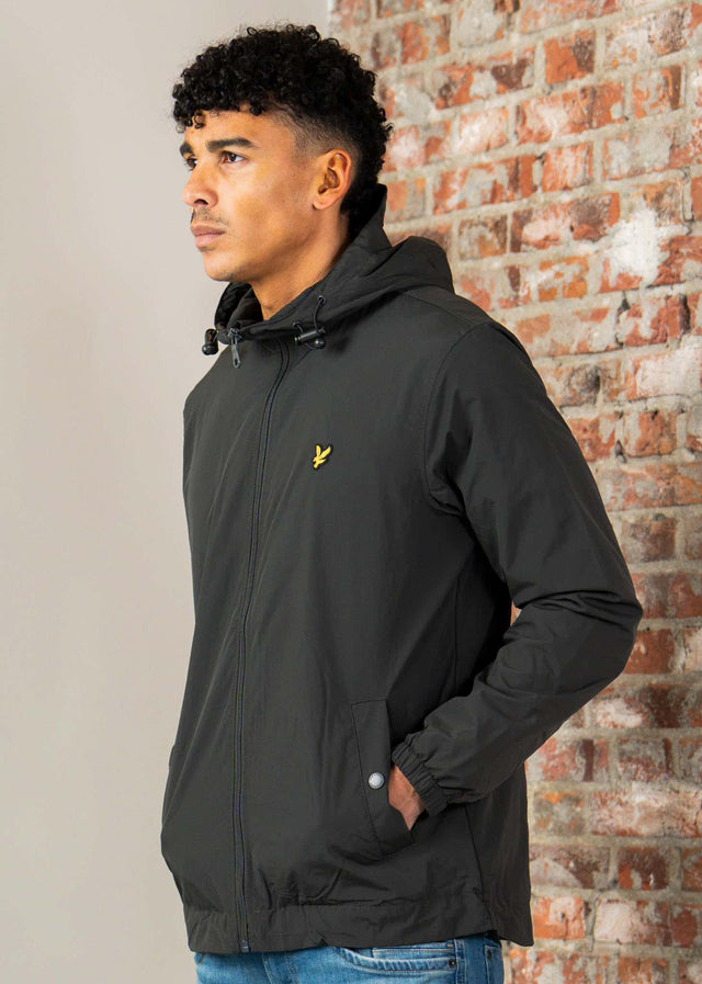 Lyle & Scott Jassen Zip through hooded jacket - gunmetal