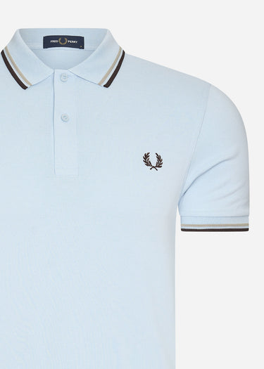Fred Perry Polo's Twin tipped Fred Perry shirt - light smoke warm green