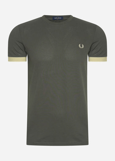 Fred Perry T-shirts Striped cuff t-shirt - field green