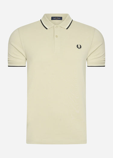 Fred Perry Polo's Twin tipped fred perry shirt - oatmeal ecru blk