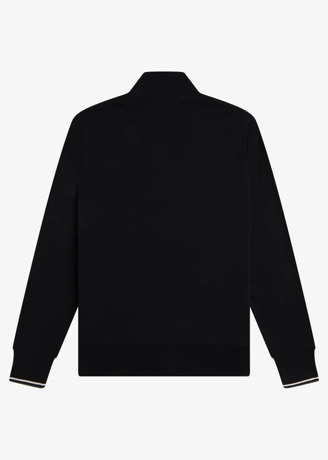 Fred Perry Truien Half zip sweatshirt - black ecru laurel wreath green