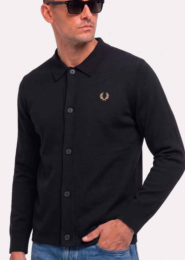 Fred Perry Truien Knitted overshirt - black