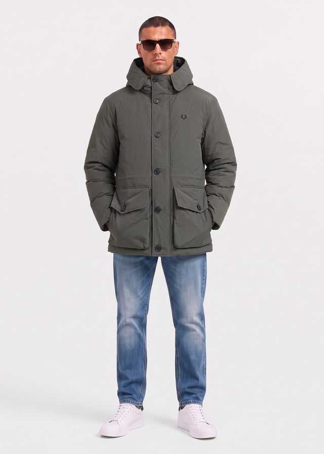 Fred Perry Jassen Padded patch pocket parka - field green