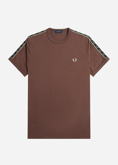 Fred Perry T-shirts Contrast tape ringer t-shirt - brick warm grey
