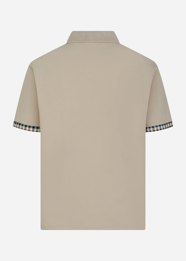 Aquascutum Polo's Cc stretch piqué sleeve polo - beige
