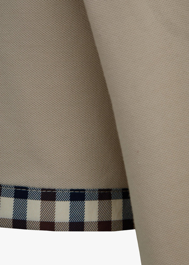 Aquascutum Polo's Cc stretch piqué sleeve polo - beige