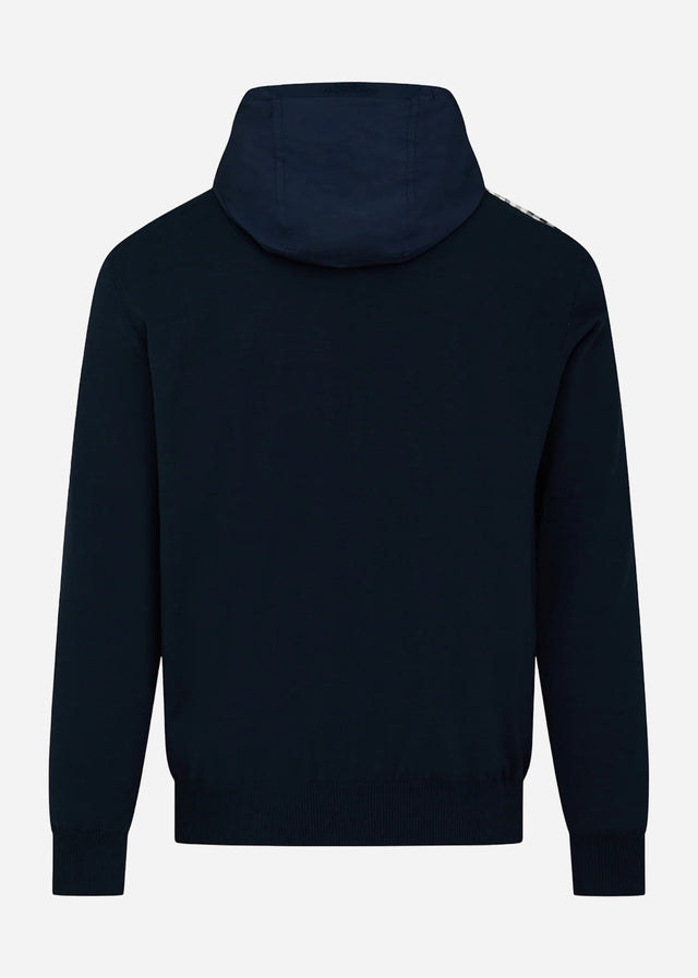 Aquascutum Vesten Lamina pocket fz hoodie - navy