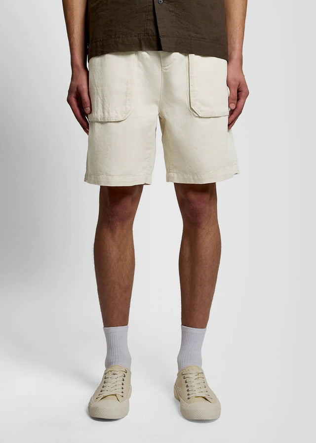 Lyle & Scott Korte Broeken Linen short - putty