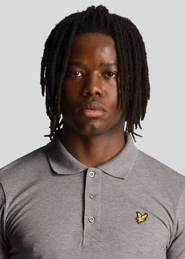 Lyle & Scott Longsleeve Polo's LS polo shirt - mid grey marl