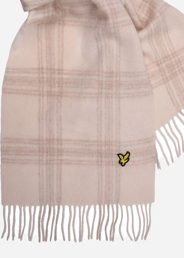 Lyle & Scott Sjaals Check lambswool scarf - light mist heritage taupe