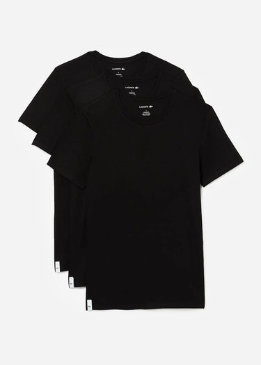 Lacoste T-shirts Lacoste tee 3 pack - black
