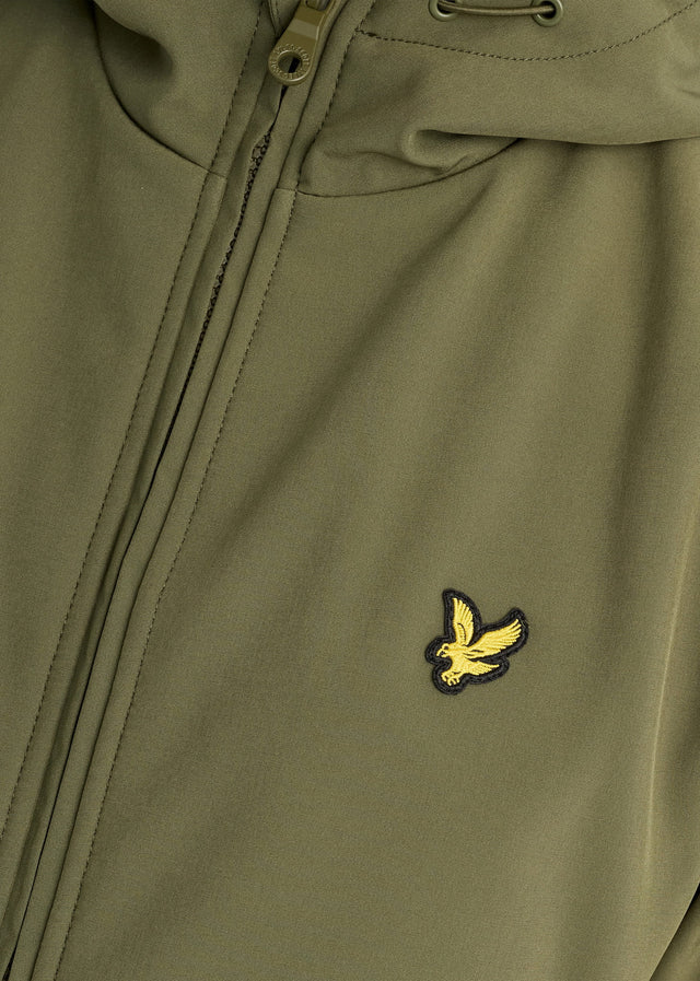 Lyle & Scott Jassen Fleece back softshell jacket - true olive