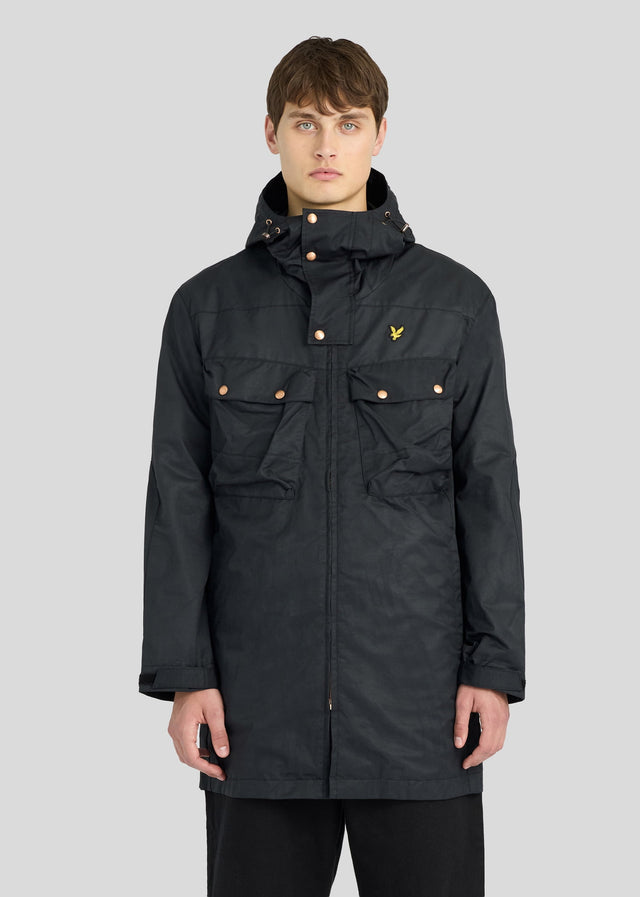 Lyle & Scott Jassen Waxed guard parka - jet black