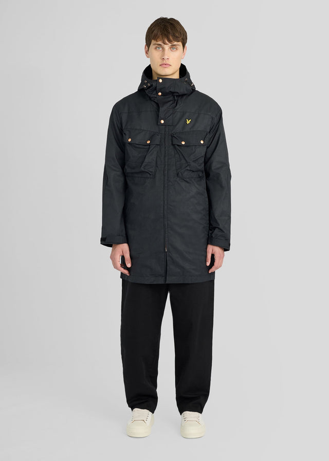 Lyle & Scott Jassen Waxed guard parka - jet black