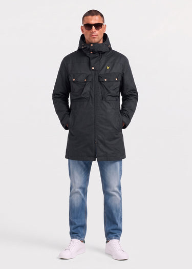 Lyle & Scott Jassen Waxed guard parka - jet black