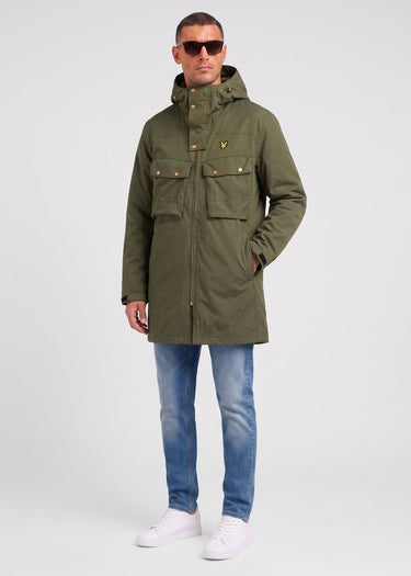 Lyle & Scott Jassen Waxed guard parka - true olive