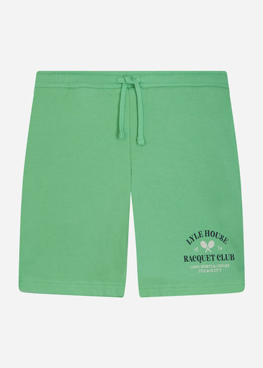 Lyle & Scott Korte Broeken Racquet club graphic sweat short - lawn green