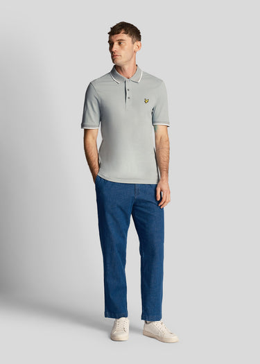 Lyle & Scott Polo's Tipped polo shirt - slate blue white