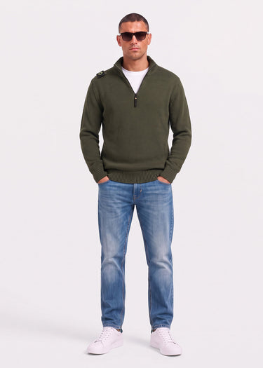 MA.Strum Truien Sarl quarter zip sweater - bronze green