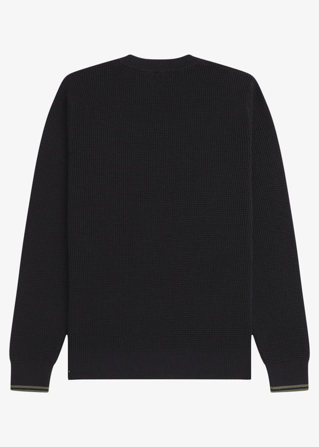 Fred Perry Truien Waffle stitch jumper - black