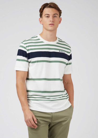 Ben Sherman T-shirts Engineered stripe tee - snow white