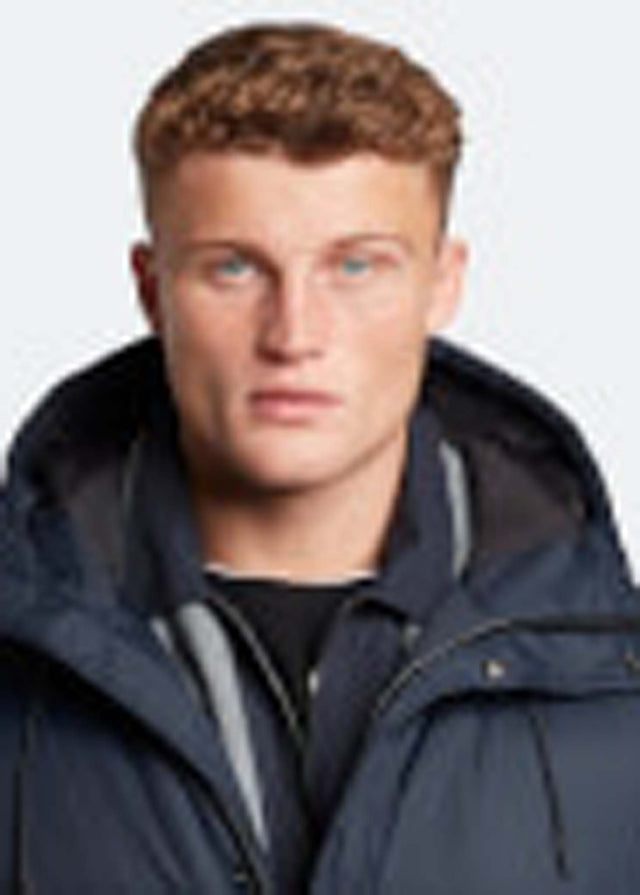 Lyle & Scott Jassen Long line internal padded jacket - dark navy