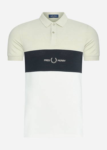 Fred Perry Polo's Embroidered panel polo shirt - light oyster