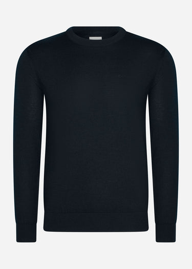 Ben Sherman Truien Signature merino crew - black
