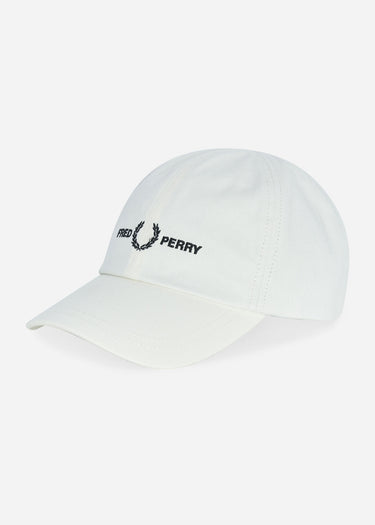 Fred Perry Petten Graphic branded twill cap - snow white