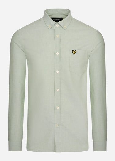 Lyle & Scott Overhemden Oxford shirt - fern green white