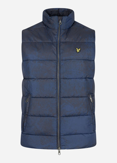 Lyle & Scott Bodywarmers Erosion print gilet - navy