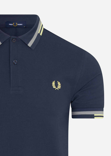 Fred Perry Polo's Abstract tipped polo shirt - dark airforce