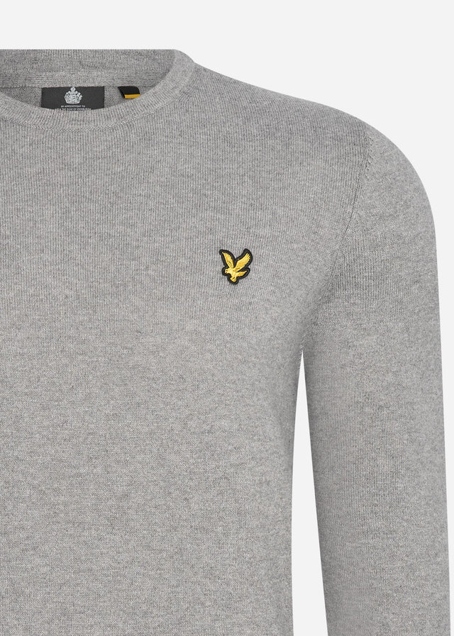 Lyle & Scott Truien Merino crew jumper - mid grey marl