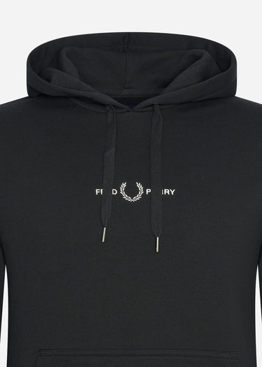 Fred Perry Hoodies Embroidered hooded sweatshirt - black