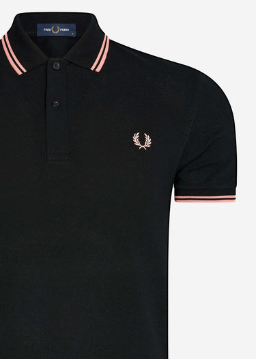 Fred Perry Polo's Twin tipped fred perry shirt - black pink peach