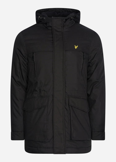 Lyle & Scott Jassen Winter weight micro fleece lined parka - jet black