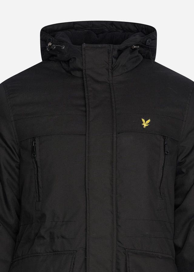 Lyle & Scott Jassen Winter weight micro fleece lined parka - jet black