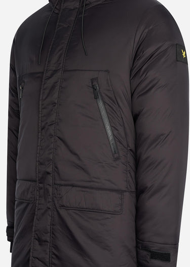 Lyle & Scott Jassen Long line internal padded jacket - jet black