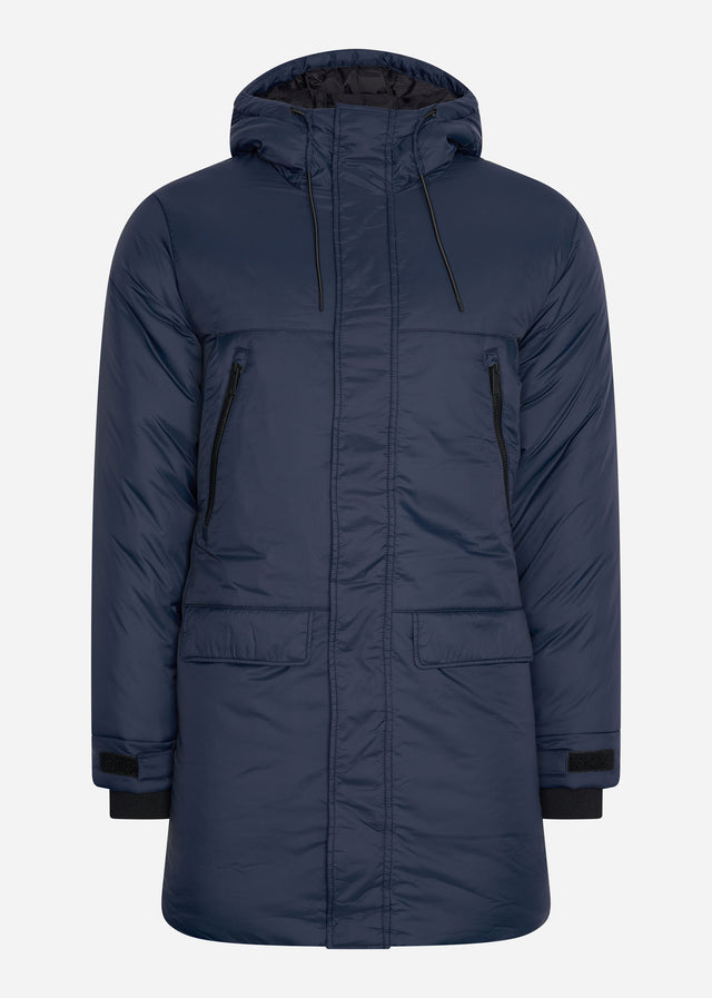 Lyle & Scott Jassen Long line internal padded jacket - dark navy