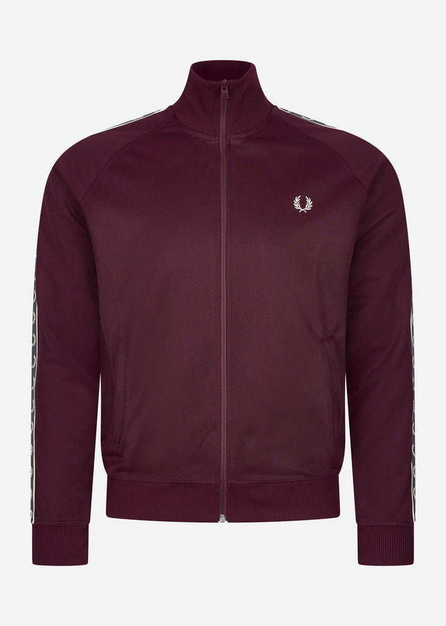 Fred Perry Vesten Seasonal taped track jacket - oxblood gunmetal