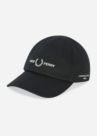 Fred Perry Petten Branded twill cap - black