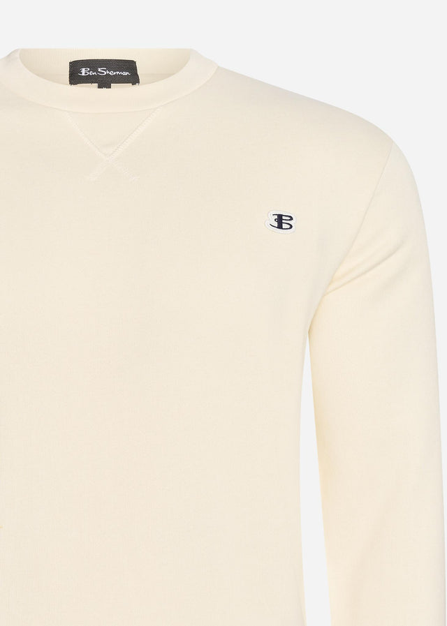 Ben Sherman Truien B logo crew - ivory