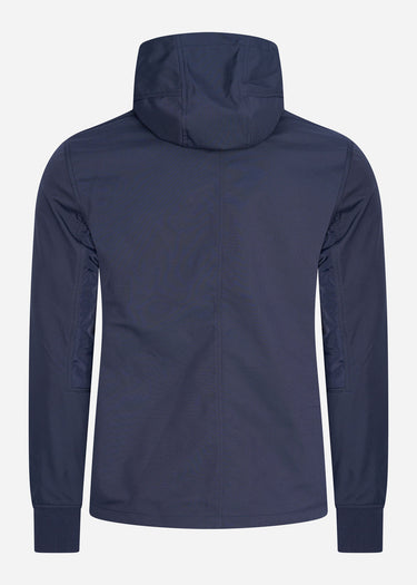 MA.Strum Jassen Softshell full zip hooded jacket - dark navy